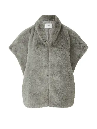 COMMA | Gilet in Felloptik | grau